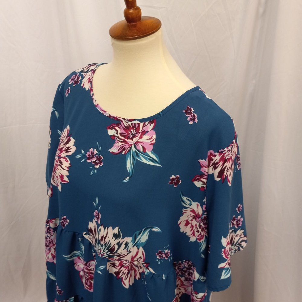 Terra & Sky Teal Flowered Dress